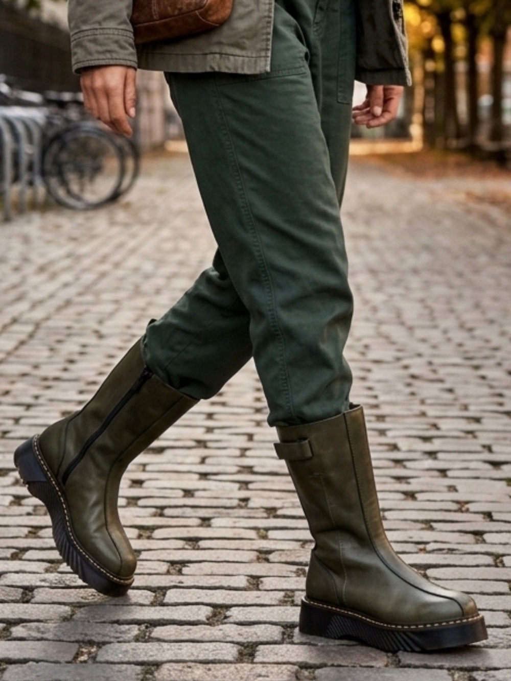 Brand New Dr. Martens Buzz Hi Green Leather Womens Boot Size 6 & 7